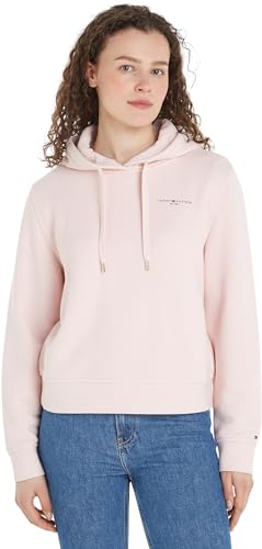 Tommy Hilfiger Damen Hoodie 1985 Rlx Mini Corp Logo Hoodie mit Kapuze, Rosa (Whimsy Pink), L von Tommy Hilfiger