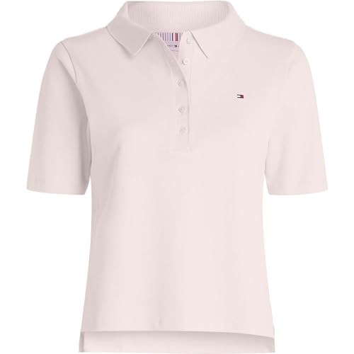 Tommy Hilfiger Damen Poloshirt Kurzarm 1985 Reg Pique Polo Ss Regular Fit, Rosa (Whimsy Pink), S von Tommy Hilfiger