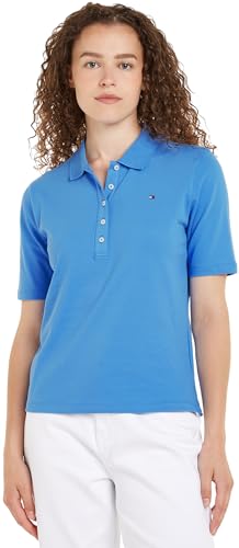 Tommy Hilfiger Damen Poloshirt Kurzarm 1985 Reg Pique Polo Ss Regular Fit, Blau (Blue Spell), L von Tommy Hilfiger