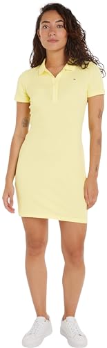 Tommy Hilfiger Damen Polokleid 1985 Slim Pique Slim Fit, gelb (Yellow Tulip), XXXL von Tommy Hilfiger