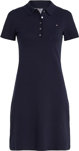 Tommy Hilfiger Damen 1985 Slim Pique Polo Dress SS WW0WW42048 Polokleid, Blau (Desert Sky), M von Tommy Hilfiger