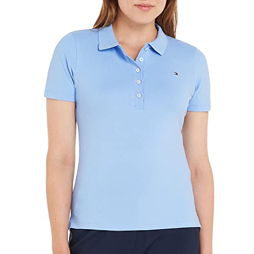 Tommy Hilfiger Damen Poloshirt Kurzarm 1985 Slim Pique Slim Fit, Blau (Vessel Blue), S von Tommy Hilfiger