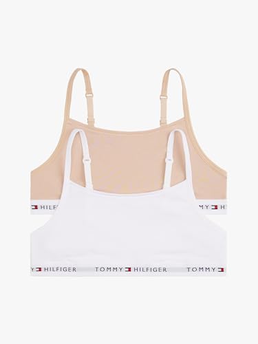 Tommy Hilfiger Damen 2er Pack Bralettes ohne Bügel, Mehrfarbig (White/ Misty Blush), S von Tommy Hilfiger