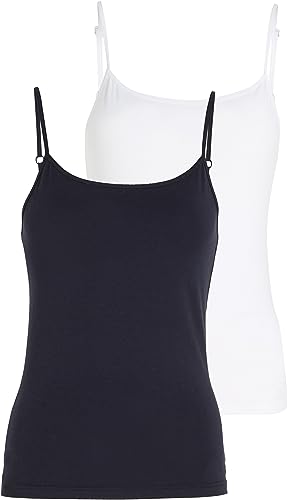 Tommy Hilfiger Damen 2er-pack Camisole, White/Desert Sky, L von Tommy Hilfiger