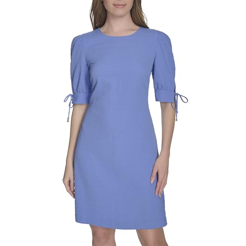 Tommy Hilfiger Damen 3/4 Sleeves Diamond Bouquet Shift Dress Kleid, Blau (French Blue), 46 von Tommy Hilfiger