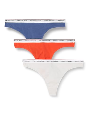 Tommy Hilfiger Damen 3 Pack Thong (EXT Sizes) UW0UW04894 Stringtangas, Lila (Daring Scarlet/Starlight/Iron Blue), 3XL von Tommy Hilfiger