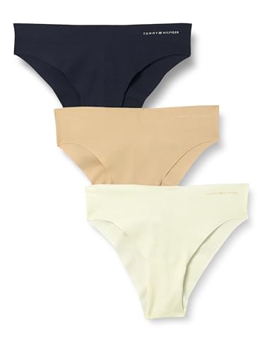 Tommy Hilfiger Damen 3er Pack Brazilian Slips Nahtlos, Mehrfarbig (Ivory/Misty Blush/Navy), S-M von Tommy Hilfiger