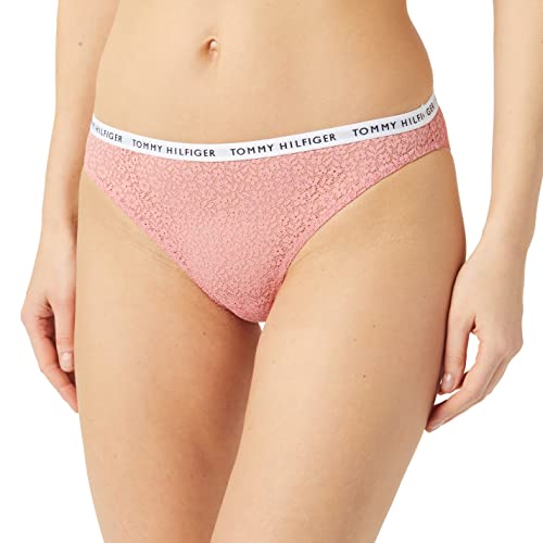 Tommy Hilfiger 3P Full Lace Bikini (Ext Sizes) Bikini Hose Damen, Mehrfarbig (Flora Pink/Desert Sky/Misty Blush), L von Tommy Hilfiger