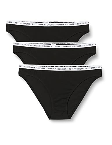 Tommy Hilfiger Damen 3er Pack Slips Unterwäsche, Schwarz (Black/Black/Black), XL von Tommy Hilfiger