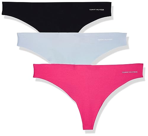 Tommy Hilfiger Damen 3er Pack Strings Tangas, Mehrfarbig (Hot Magenta/Breezy Blue/Desert Sky), XL von Tommy Hilfiger