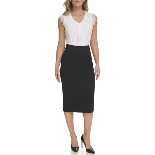 Tommy Hilfiger Damen A-Linie Klassische und schmeichelhafte Business Casual Outfits für Frauen Rock, Schwarz, 46 von Tommy Hilfiger