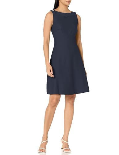 Tommy Hilfiger Damen Sleeveless Boat Neck Fit & Flare Mini Dress Kleid, Kapitän des Himmels (Sky Captain), 38 von Tommy Hilfiger