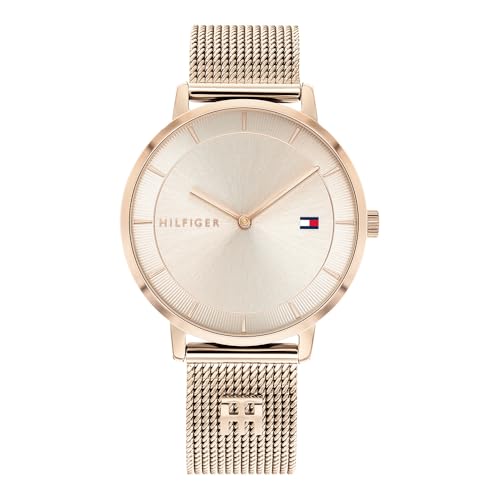 Tommy Hilfiger Analog Quarzuhr für Damen mit Rotgoldfarbenes Edelstahl-Mesh-Gliederarmband - 1782287 Tommy Hilfiger Analog Quarzuhr für Damen mit Rotgoldfarbenes Edelstahl-Mesh-Gliederarmband - 1782287 von Tommy Hilfiger