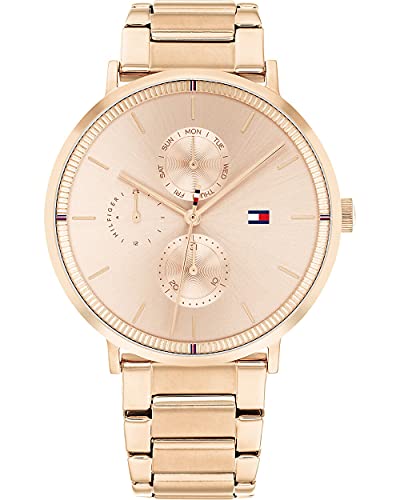 Tommy Hilfiger Multi Zifferblatt Quarz Uhr für Damen mit Rotgoldfarbenes Edelstahlarmband - 1782296 von Tommy Hilfiger