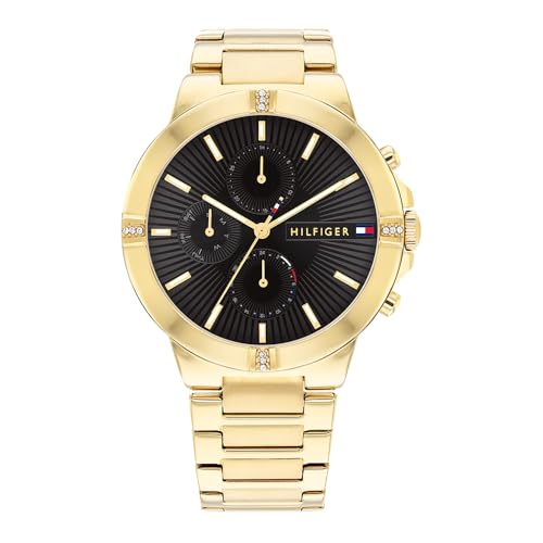 Tommy Hilfiger Multi Zifferblatt Quarz Uhr für Damen mit Gelbgoldfarbenes Edelstahlarmband - 1782380 von Tommy Hilfiger