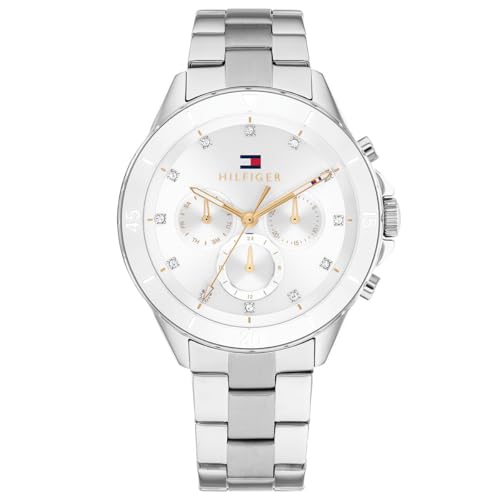 Tommy Hilfiger Multi Zifferblatt Quarz Uhr für Damen mit Silbernes Edelstahlarmband - 1782707 von Tommy Hilfiger