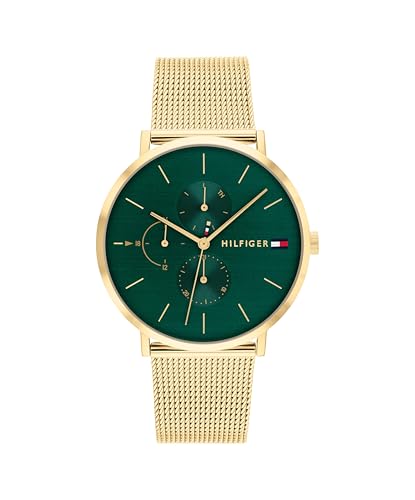 Tommy Hilfiger Damen Multifunktions-Quarz-Uhr - 3 Hilfszifferblätter, Wasserdicht bis 3ATM mit Leder- oder Edelstahlarmband in Glieder- oder Mesh-Design von Tommy Hilfiger
