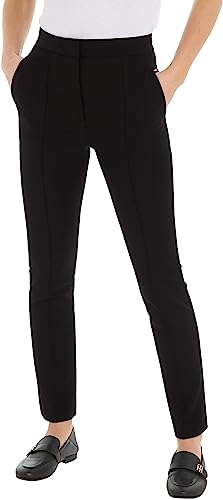 Tommy Hilfiger Damen Hose Ankle Slim Pant Stretch, Schwarz (Black), 46 von Tommy Hilfiger