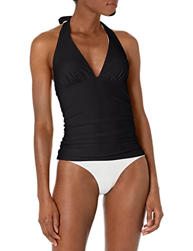 Tommy Hilfiger Damen Badeanzug Top Tankini-Oberteil, Schwarz, S von Tommy Hilfiger