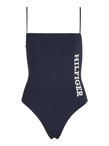 Tommy Hilfiger Damen Badeanzug UW0UW05306DW5 in blau (DE/NL/SE/PL, Alphanumerisch, M, Regular, Regular, Standard, Blau (DW5)) von Tommy Hilfiger