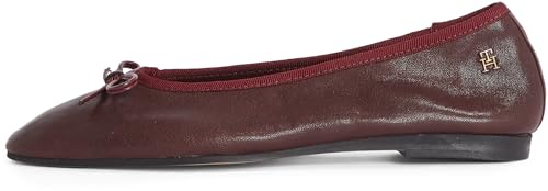 Tommy Hilfiger Damen Ballerinas Soft Leather mit Schleife, Rot (Burgundy Velvet), 40 Tommy Hilfiger Damen Ballerinas Soft Leather mit Schleife, Rot (Burgundy Velvet), 40 von Tommy Hilfiger