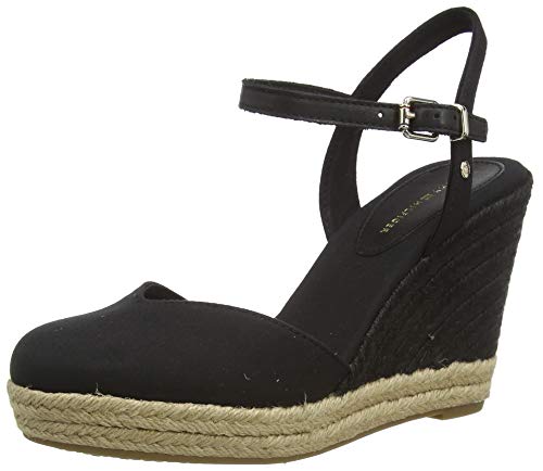 Tommy Hilfiger Damen Wedge Espadrilles Keilabsatz, Schwarz (Black), 41 EU von Tommy Hilfiger