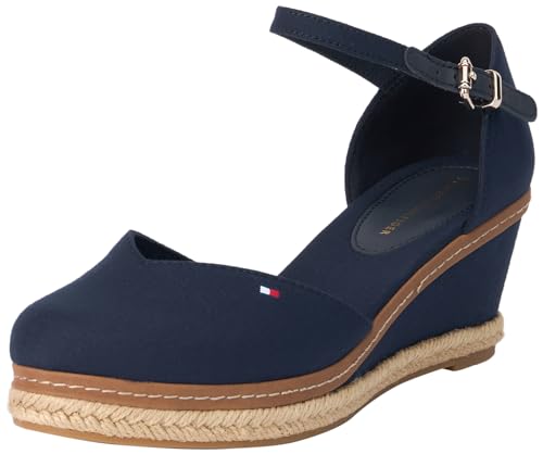 Tommy Hilfiger Damen Wedge Espadrilles Keilabsatz, Blau (Space Blue), 39 von Tommy Hilfiger