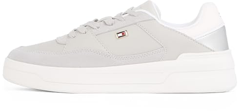 Tommy Hilfiger Damen Basketball Sneaker Metallic Schuhe, Beige (Grey Whisper), 41 von Tommy Hilfiger
