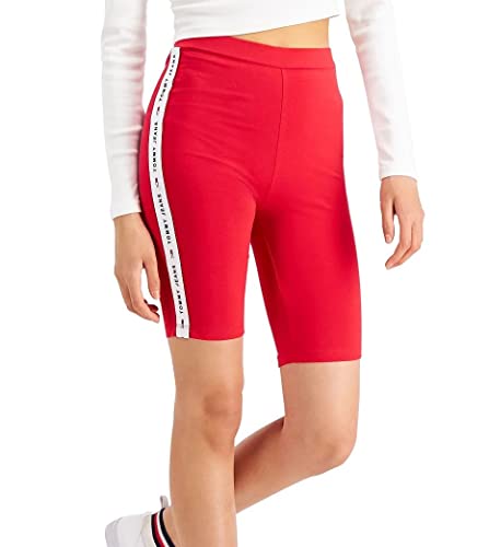 Tommy Hilfiger Damen Biker Short Fahrradshorts, scharlachrot, XX-Small von Tommy Hilfiger