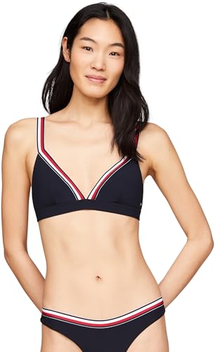 Tommy Hilfiger Damen Bikini Oberteil Triangel ohne Bügel, Blau (Desert Sky), L von Tommy Hilfiger