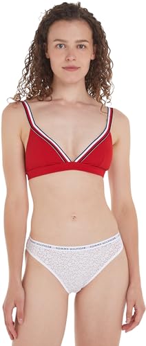 Tommy Hilfiger Damen Bikini Oberteil Triangel ohne Bügel, Rot (Primary Red), M von Tommy Hilfiger