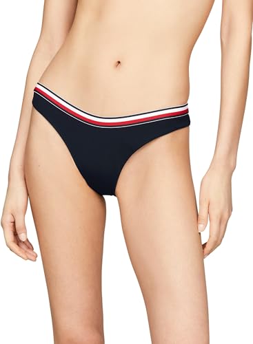 Tommy Hilfiger Damen Bikinihose Cheeky High Leg Bikini Sport, Blau (Desert Sky), L von Tommy Hilfiger