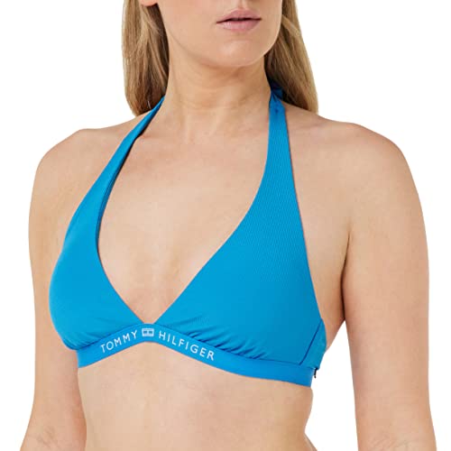 Tommy Hilfiger Damen Bikinitop Triangle Herausnehmbare Polster, Blau (Shocking Blue), 3XL von Tommy Hilfiger