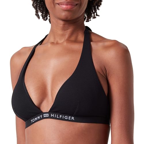 Tommy Hilfiger Damen Bikinitop Triangle Herausnehmbare Polster, Schwarz (Black), L von Tommy Hilfiger