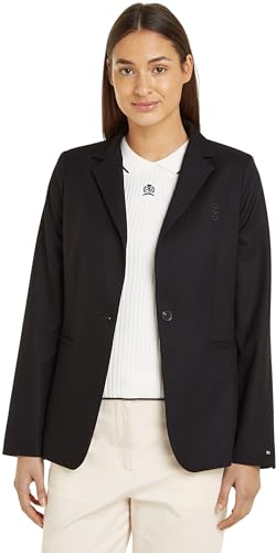 Tommy Hilfiger Damen Blazer Elegant, Schwarz (Black), 34 von Tommy Hilfiger