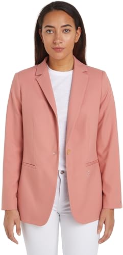 Tommy Hilfiger Damen Blazer Regular Elegant, Rosa (Teaberry Blossom), 34 von Tommy Hilfiger