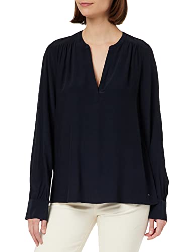 Tommy Hilfiger Damen Bluse Elegant, Blau (Desert Sky), 32 von Tommy Hilfiger