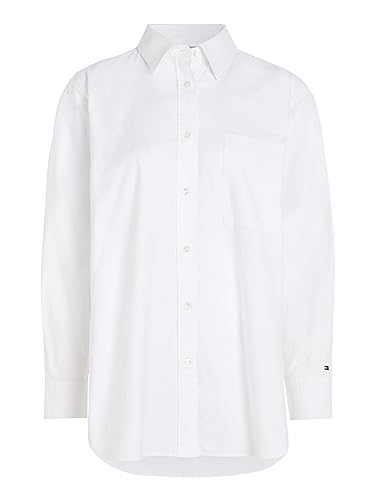 Tommy Hilfiger Damen Bluse Oxford Oversized Shirt LS White Weiss - 36 von Tommy Hilfiger