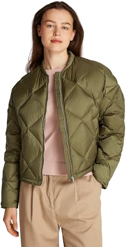 Tommy Hilfiger Damen Bomberjacke Casual Quilted Down Gesteppt, Grün (Utility Olive), M von Tommy Hilfiger
