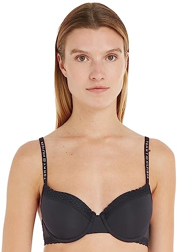 Tommy Hilfiger Damen Demi-Cups BH mit Spitzen-Details, Schwarz (Black), 75A von Tommy Hilfiger