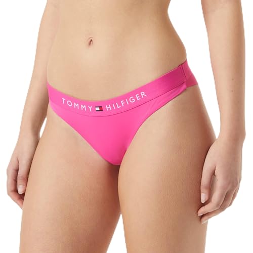 Tommy Hilfiger Damen Brazilian Bikinihose mit Logo Schriftzug, Rosa (Hot Magenta), M von Tommy Hilfiger