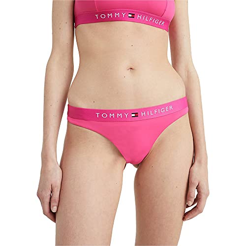 Tommy Hilfiger Damen Brazilian Bikinihose mit Logo Schriftzug, Rosa (Hot Magenta), XS von Tommy Hilfiger