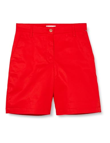 Tommy Hilfiger Damen Chino-Shorts Mom Fit, Rot (Fierce Red), 36 von Tommy Hilfiger