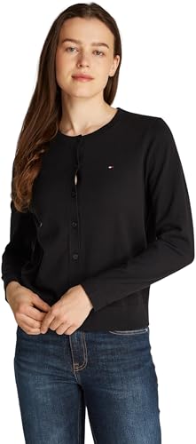 Tommy Hilfiger Damen Cardigan Jersey Stitch Elegant, Schwarz (Black), S von Tommy Hilfiger
