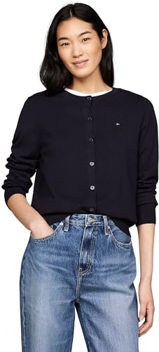 Tommy Hilfiger Damen Cardigan Jersey Stitch Cardigan Elegant, Blau (Desert Sky), XXL von Tommy Hilfiger