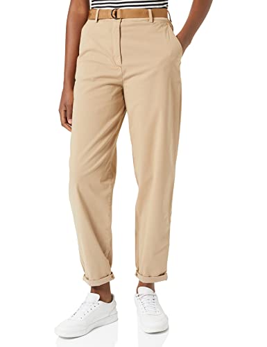 Tommy Hilfiger Damen CO Twill Tapered Chino Pant Hose, Beige, 36 von Tommy Hilfiger