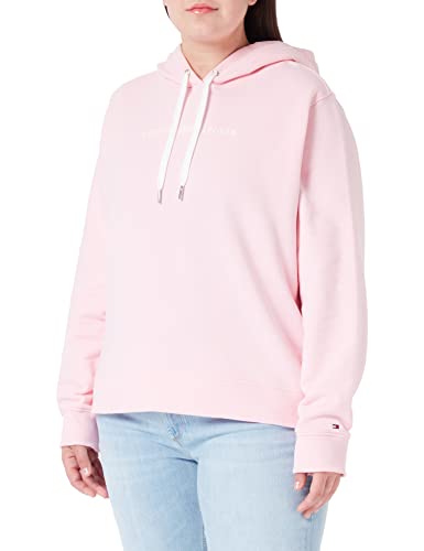 Tommy Hilfiger Damen Hoodie mit Kapuze, Rosa (Pastel Pink), 46 von Tommy Hilfiger