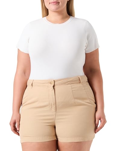 Tommy Hilfiger Damen CRV Slim Cotton Linen WW0WW42496 Shorts, Beige (Harvest Wheat), 52 von Tommy Hilfiger
