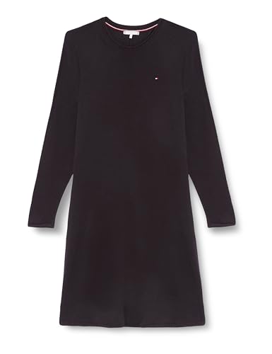 Tommy Hilfiger Damen CRV Soft Wool Flared SWT Dress WW0WW42423 Fit & Flare Kleider, Schwarz (Black), XXL von Tommy Hilfiger