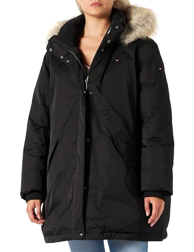 Tommy Hilfiger Damen CRV Sorona Padded Parka WW0WW37531 Parkas, Schwarz (Black), 52 von Tommy Hilfiger